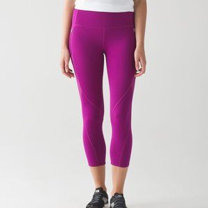 Lululemon Rush Hour 21" Crop Deep Fuschia Sz 12